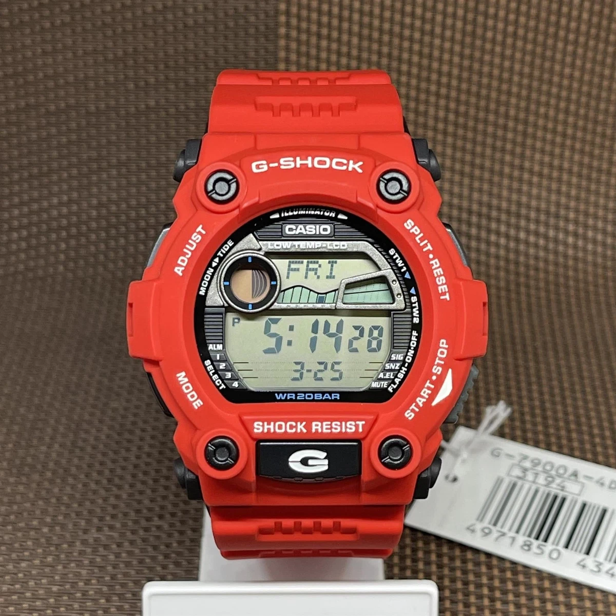 Casio G-Shock G-7900A-4D Low Temperature Moon Data Tide Graph Red Resin  Watch