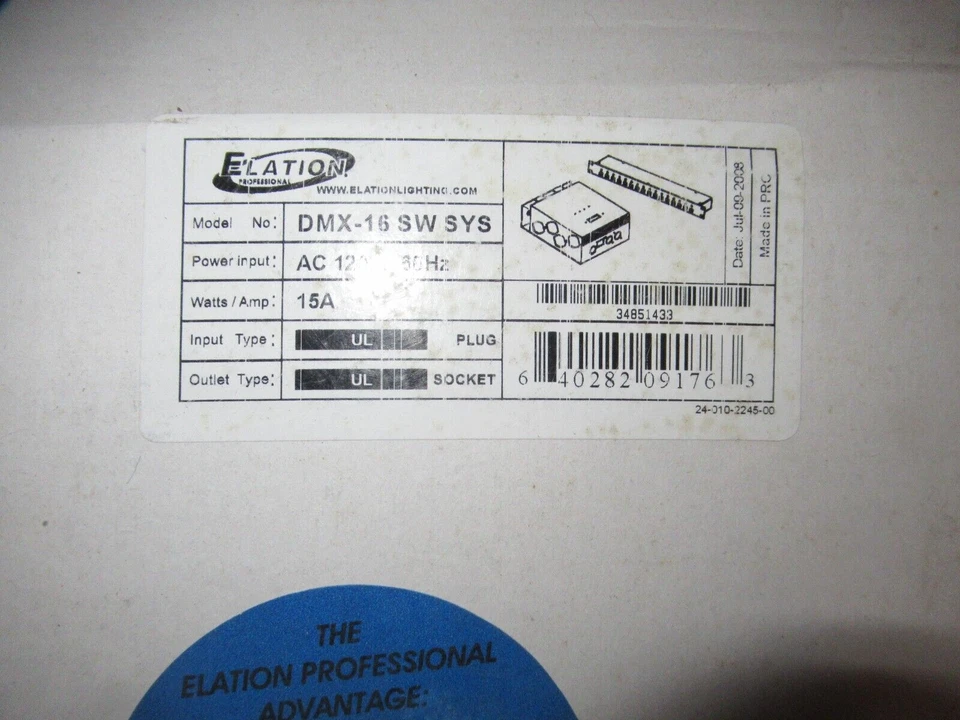 Elation DMX-16 SW Professional Lighting Switch Controller - Image 2 of 2