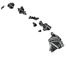 Tribal Island B/W Flag Hawaiian Map Hawaii Decal Car / Truck Window Sticker 