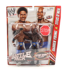 WWE Battle Pack Darren Young & Titus O’Neil Action Figure W/ Stop Sign New