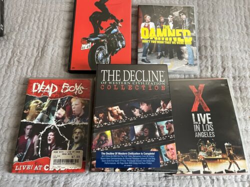 Lot of 5 DVD The Decline Of Western Civilization NEW, Dead Boys, Damned , X Live - Photo 1 sur 3