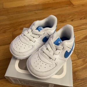 🔥NIKE AIR FORCE 1 CRIB (CB) CK2201 104 WHITE/Blue-White INFENT Size 4C NEW  194499443469 | eBay