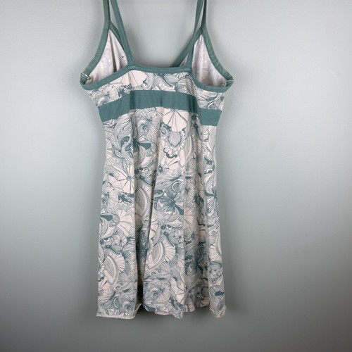 Y2K Patagonia Floral Print Top Mini Dress Shirt Size Women's Medium White Green - Picture 4 of 5