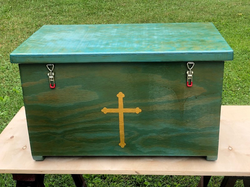 Tent Storage Box Chest  Wooden Finished Civil War Reenactment, Mountain Man New