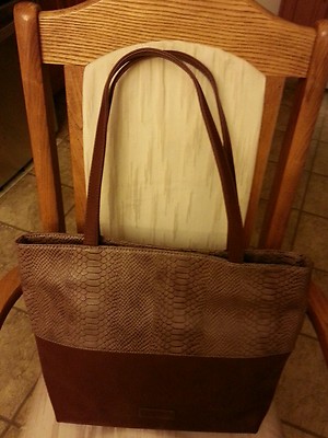 New Saks Fifth Ave Women shoulder handbag with two shades of