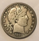 1911-s Barber half,  Fine, better date,  Nice !