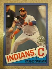 2020 TOPPS 85TB-15 CARLOS SANTANA 35TH ANNIVERSARY BLUE 1985 RETRO CLEVE INDIANS