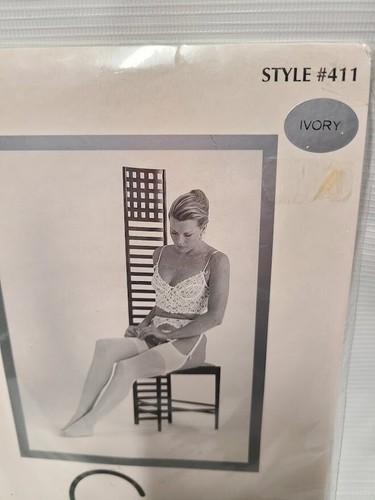 NIP Cindy Ultra Sheer Ivory Thigh High Stockings. One Size NEW - Picture 2 of 4