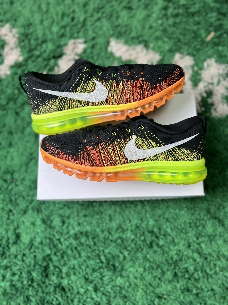 Nike Air Max FlyKnit Black Atomic Orange Volt Size 12 620469 018 OG