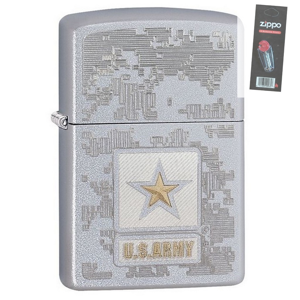 Zippo 29388 United States Army Satin Chrome Windproof Lighter for  