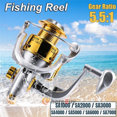 Fishing Reel SA1000-7000 Max Drag 10kg High Speed Metal Spool Spinning Reel