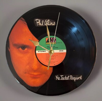 PHIL COLLINS: No Jacket Required - Vinyl LP Record Analog Wall Clock