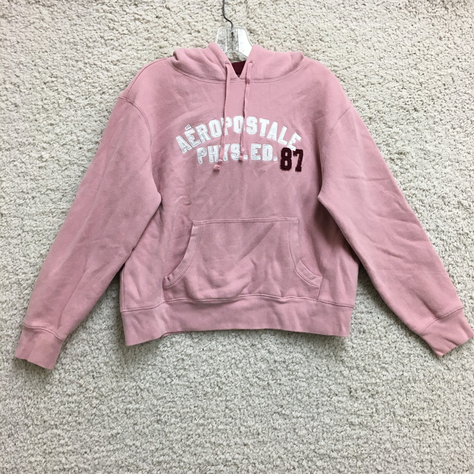 Aeropostale Sweater Medium Adult Pink Hoodie Pullover Pockets Casual Womens M