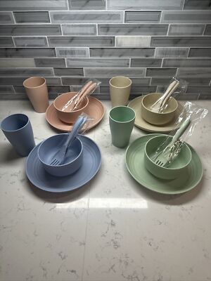 Set for Plastic Plate, Bowl, Cup, Spoon Kids, Picnic, 