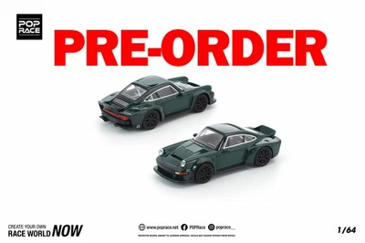 POP RACE (Pre-order) POPRACE 1/64 SINGER DLS TURBO (ROAD) GREEN Diecast Model Car