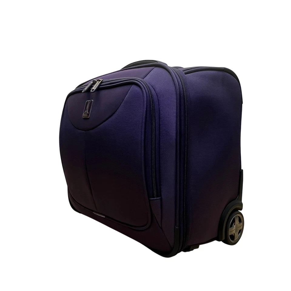 Travelpro Unisex Purple With Dual Zippers Rolling Carry-On Luggage Size M - Image 2 of 4