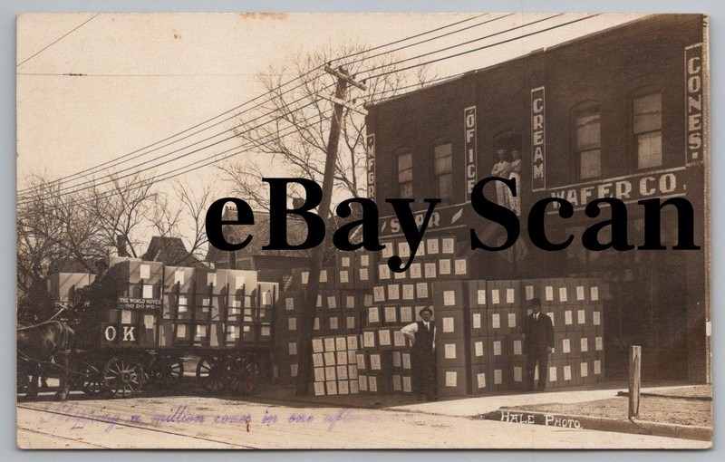 Oklahoma City Star Wafer Co Ice Cream Cone Factory RPPC c1908 Photo Postcard