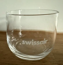SWISSAIR AIRLINES of Switzerland INFLIGHT COGNAC GLASS VINTAGE  1980s