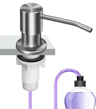 NEW Kitchen Sink Brushed Nickel Pump Soap Dispenser With 47  Extension Tube