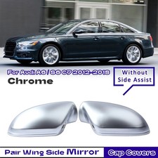 Für Audi A6 S6 C7 2012–2018 Ohne Side Assist Spiegelkappen Chrom Spiegel Gehäuse