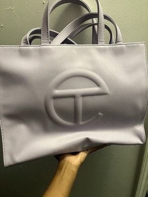 Telfar Lavender Tote Bag for Women with Logo Accent and Magnetic Closure