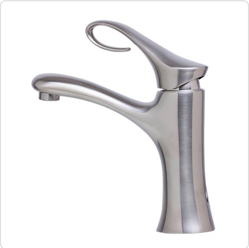 ALFI brand AB1295 Single Lever Curled Bathroom Faucet Brushed(B542) - Picture 3 of 8