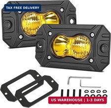 Flush Mount Pod Lights Yellow Led Driving Fog Light Offroad 2pcs 40w Spot Floo Flush Mount Pod Lights Yellow Led Driving Fog Light Offroad 2pcs 40w Spot Floo