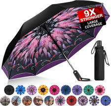 Strongest Windproof Travel Umbrella - Pro-Series, Heavy Duty Durable, Automatic