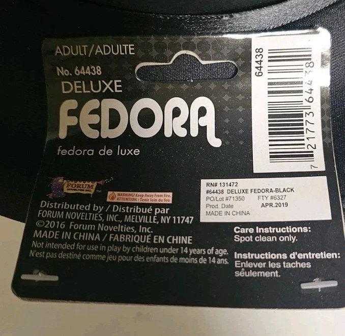 DELUXE черный FEDORA шляпа гангстер Майкл Джексон костюм крышка взрослых хип-хоп танец - Изображение 3 из 4