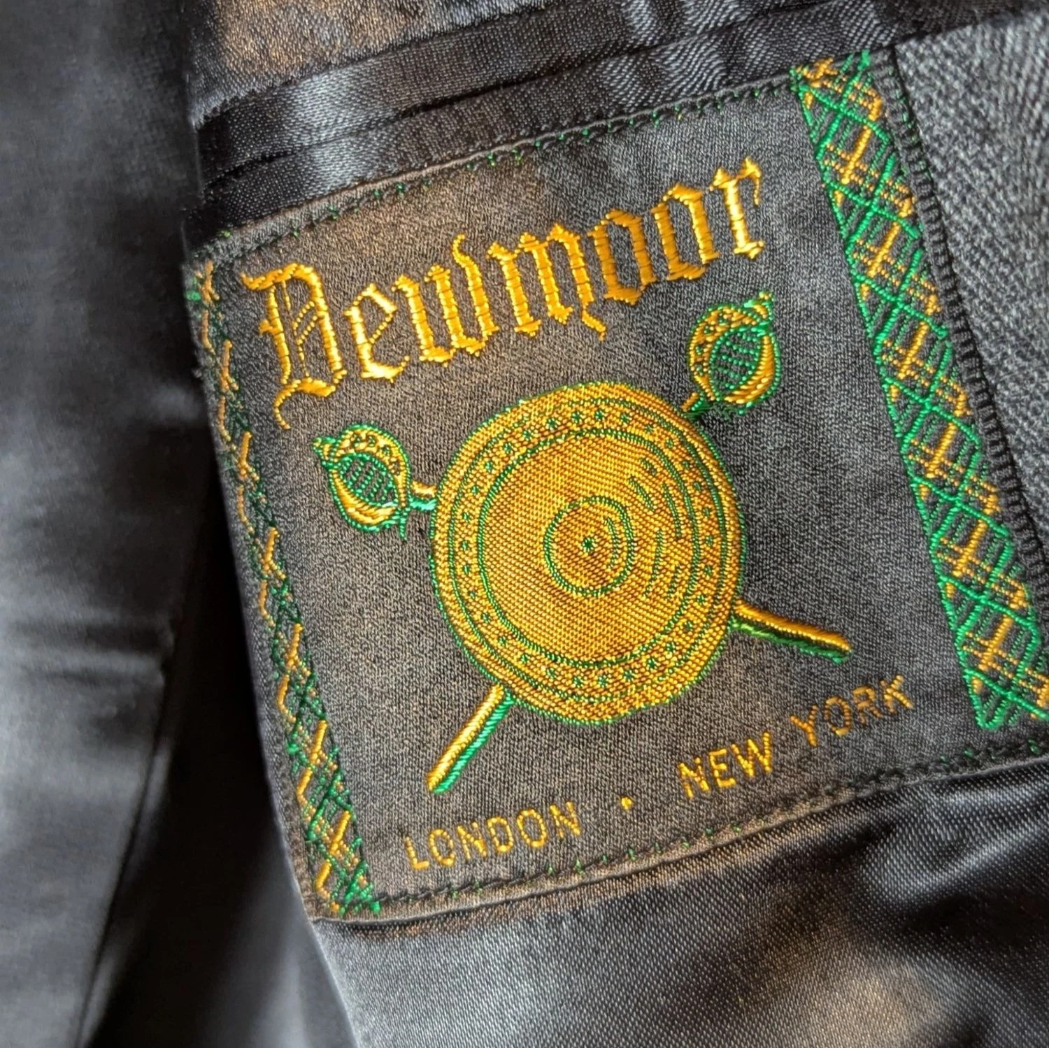 Vintage Men Wool Overcoat 42 R Charcoal Grey Herringbone Dewmoor Malcolm Kenneth image 9