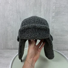 Broner Trapper Hat Cap Deep Pile Fleece Gray Ear Flaps Winter Hunting Medium