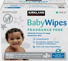Kirkland Signature Baby Wipes Fragrance Free, 900-count