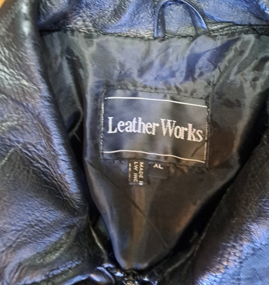 LEATHERWORKS Black Patchwork Leather Jacket Men's… - image 4
