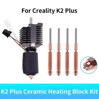 For Creality K2 Plus Ceramic Heating Block Hotend Quick-Swap Nozzle 0.2 0.4 0.6