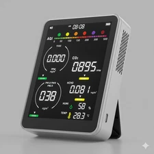 16-in-1 Indoor Air Quality Monitor CO2 PM2.5 TVOC HCHO Temp Humidity