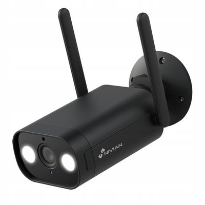 2K-IR-Kamera, 3 MP, WLAN, IP66, schwarz, NVS-IPC-02B-L, Nivian