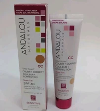 Andalou Naturals 1000 Roses CC Color + Correct  SPF 30 Sheer Tan 58ml