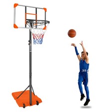 Portable 5.6 to 7ft adjustable Basketball Goal System with Stable Base Wheels
