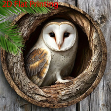 Owl Wooden Plaque Hanging Wall Art or Ornament Indoor Outdoor