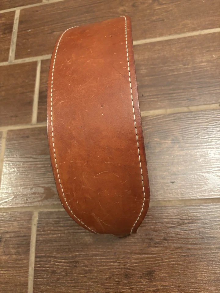 Hebilla de cinturón de levantamiento de pesas de cuero marrón vintage Altus pequeña 24-28 Foto 2 de 4