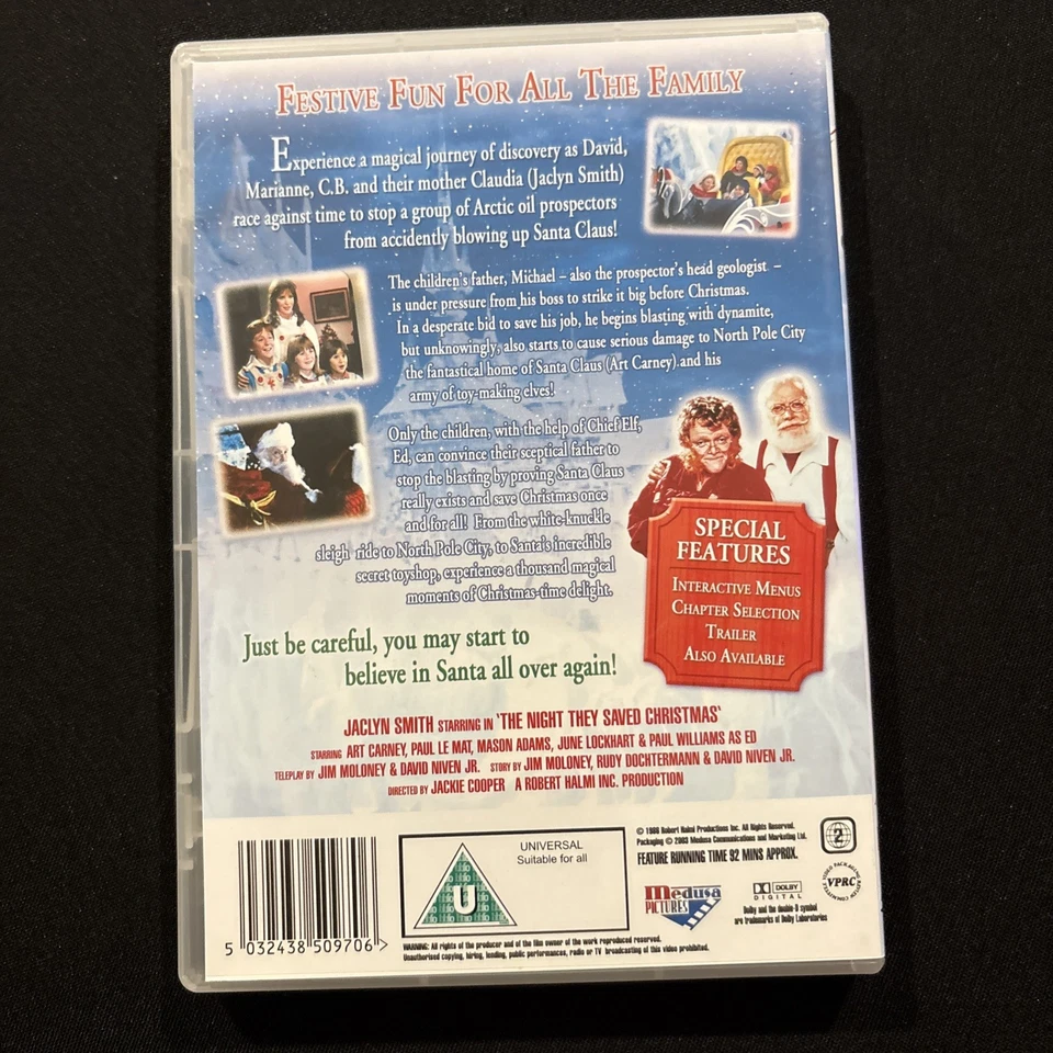 The Night They Saved Christmas DVD 1986, 2003 Region 2 Jacklyn Smith, Art Carney - Image 2 of 3