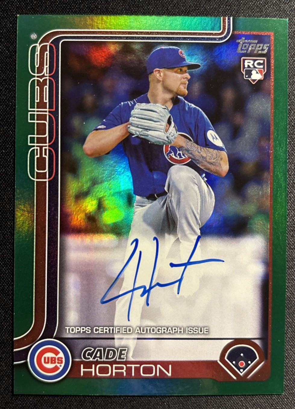 2025 Topps Update Cade Horton Real One Auto Rookie RC #US140 Green Foil /99 Cubs