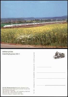 InterCity Express Train ICE 598 Kurpfalz near Bauerbach Kraichgau 1990