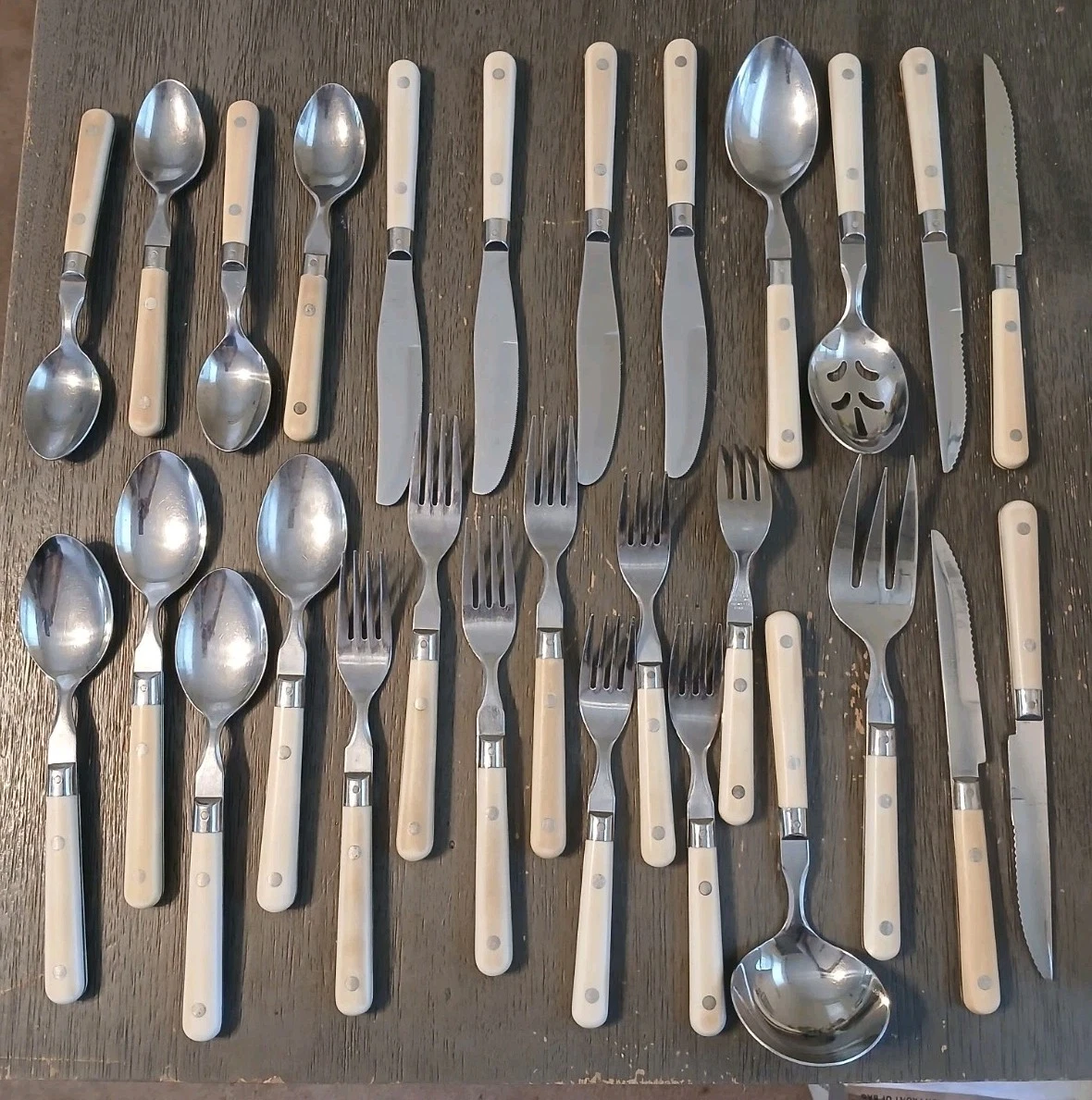 28 Piece Vintage 4 Place Setting WF Mardi Stainless Flatware