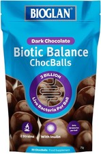 Image of Bioglan Biotic Balance Dark Choc Balls, 3 Billion CFU Probiotic, live cultures