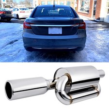 For Chrysler 200 2011-2017 Twin Loop Exhaust Muffler 2.5 In 4.0 Out Tip Chrome For Chrysler 200 2011-2017 Twin Loop Exhaust Muffler 2.5 In 4.0 Out Tip Chrome