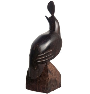 Vintage Ironwood Quail Bird Figurine  Brown Hand Carved Decorative Statue