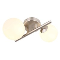 Deckenleuchte Deckenlampe 2-Flammig Led Wohnzimmerleuchte Metall Glas Opal