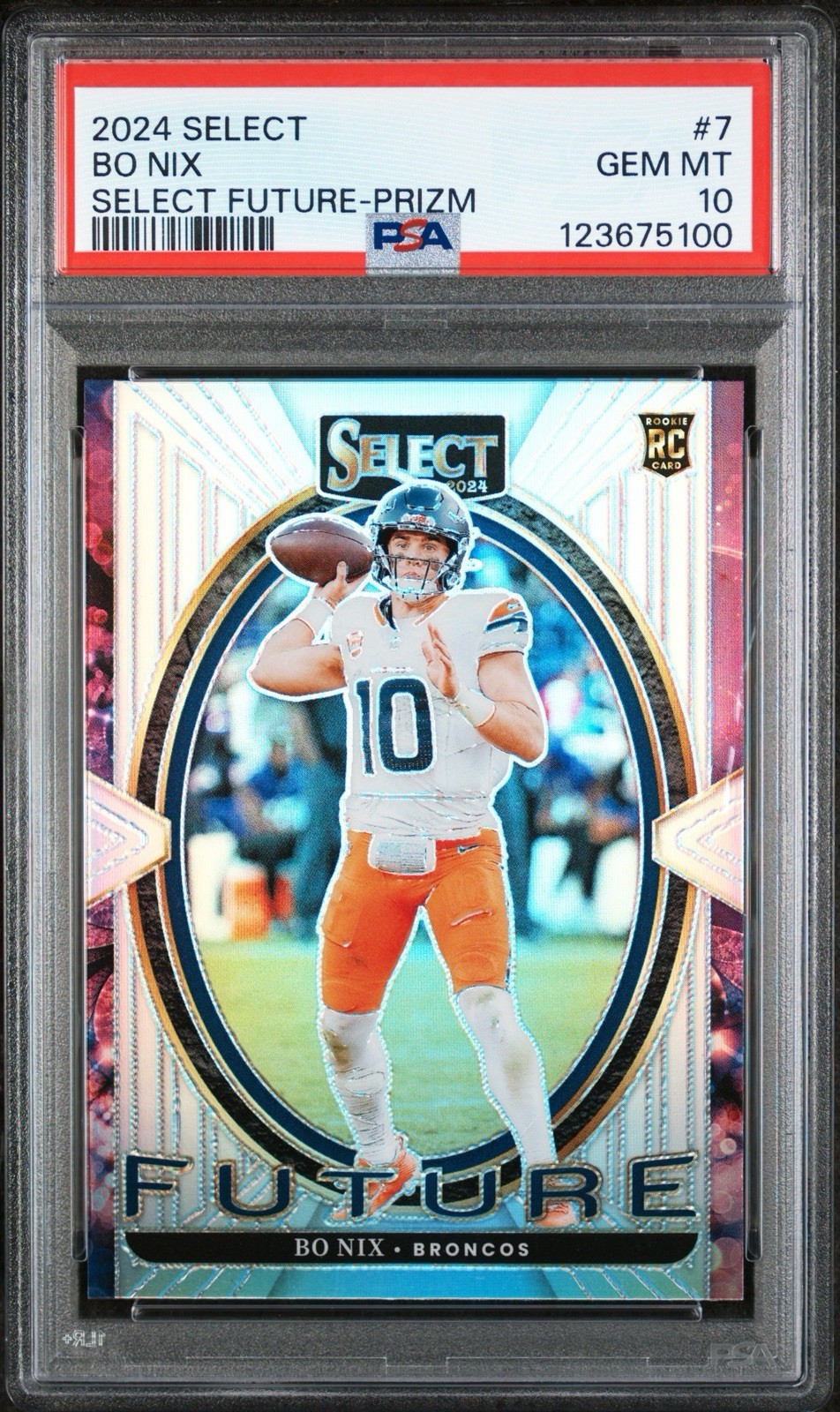 Bo Nix Panini Select Future #7 Prizm
