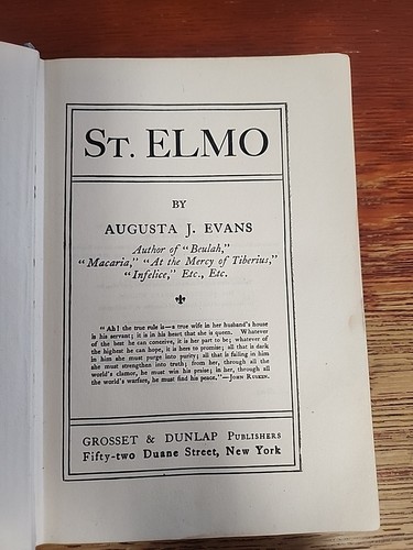 St. Elmo by Augusta J. Evans 1896 Grosset & Dunlap Antique Hardcover - Picture 3 of 11